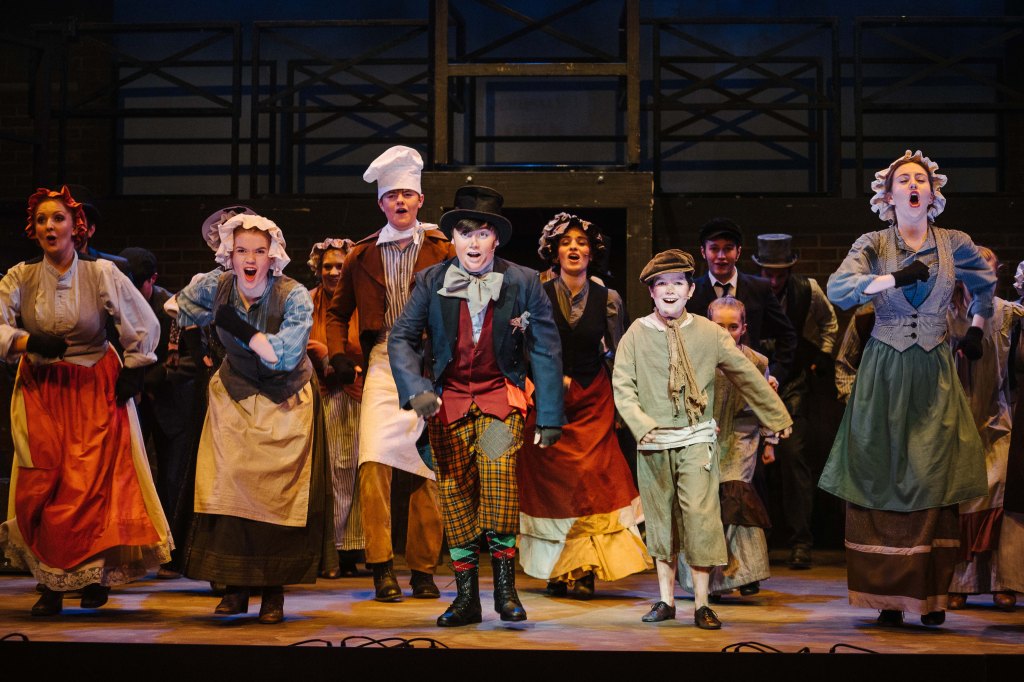 YorkLight-Oliver-2020-Photographer Tom Arber-Sam Piercy (Dodger), Matthew Warry (Oliver) and company ensemble